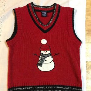 .Christmas Boy's Snowman Vest (3D/Size 5)
